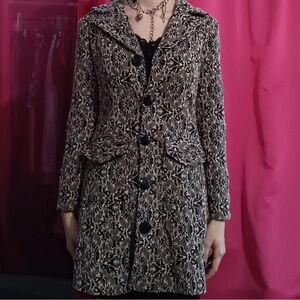 Chic Black and Grey Women's Pea Coat